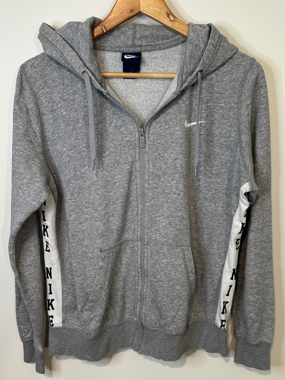 Nike Womens Zip Up Hoodie Gray and White